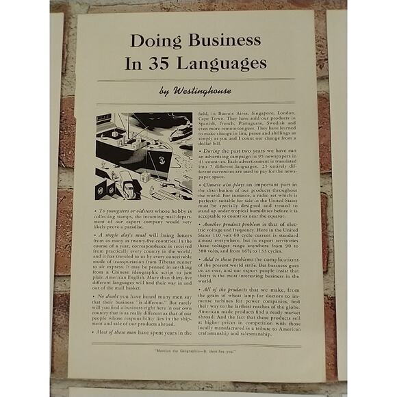 1940s Westinghouse Lot of 6 Vtg Magazine Print Ads WWII Era Retro Ephemera - Picture 4 of 11